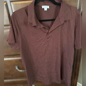 Sunspel Men's Brown Polo Shirt size Large